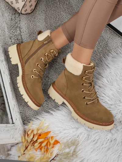 Damen Trapper Stiefeletten mit Fell Tessara