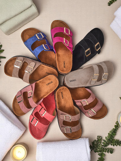Royalfashion Damen Flip-Flops mit Schnallen Foumy