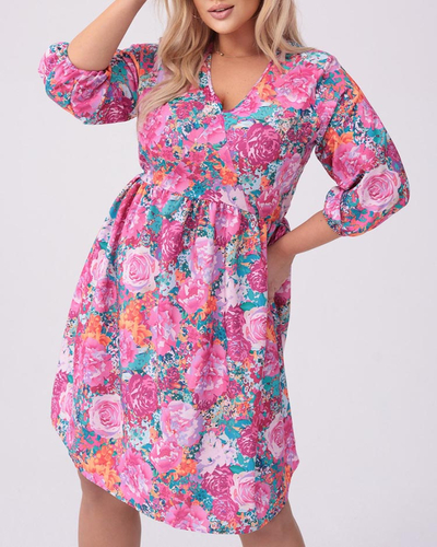 Royalfashion Жіноча сукня до коліна з принтом PLUS SIZE