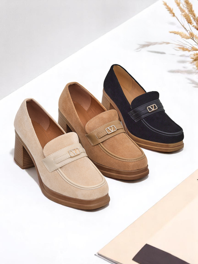 Royalfashion Damen-Loafer mit Blockabsatz Evelay