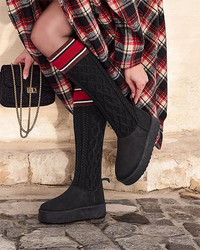 Royalfashion Damen Schneestiefel-Stiefel mit einem sockenähnlichen Schaft Kokumi