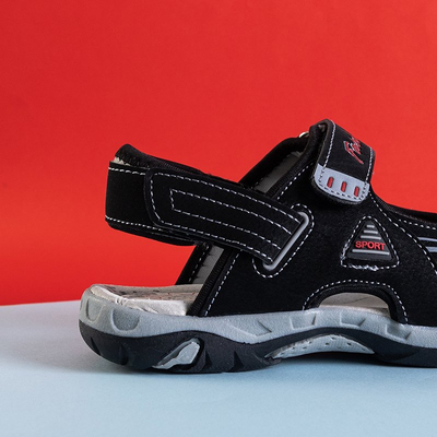 Schwarze Monekin-Klett-Sandalen für Jungen - Schuhe