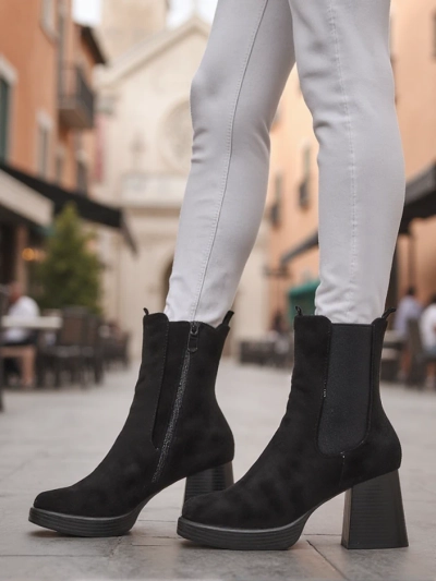 Royalfashion Damen Stiefeletten mit Blockabsatz Miezo