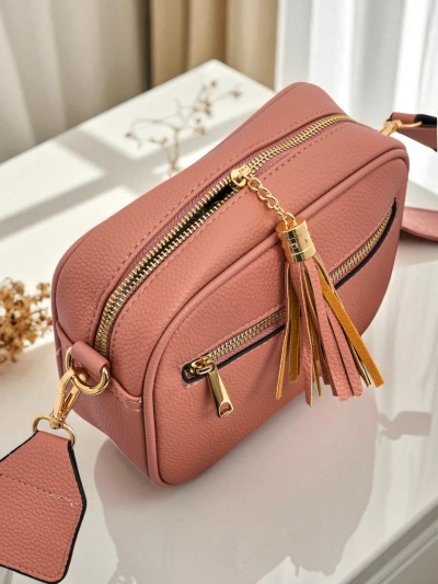 Royalfashion Kleine Damenhandtasche aus Öko-Leder mit buntem Riemen Kovi Lace