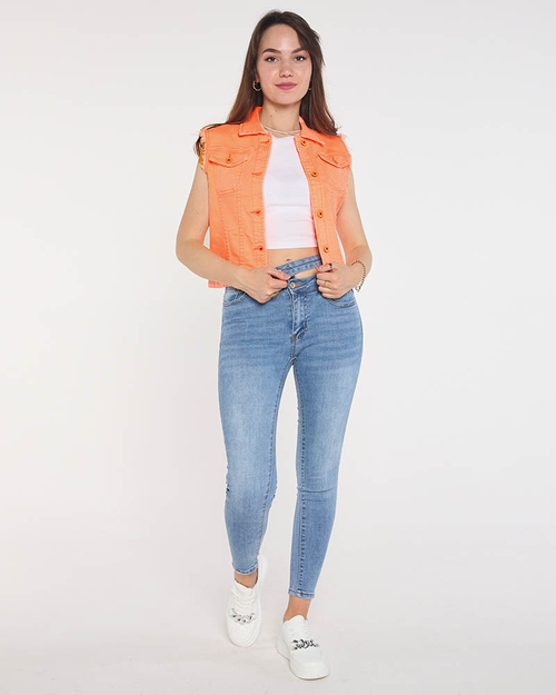 Помаранчевий джинсовий жилет