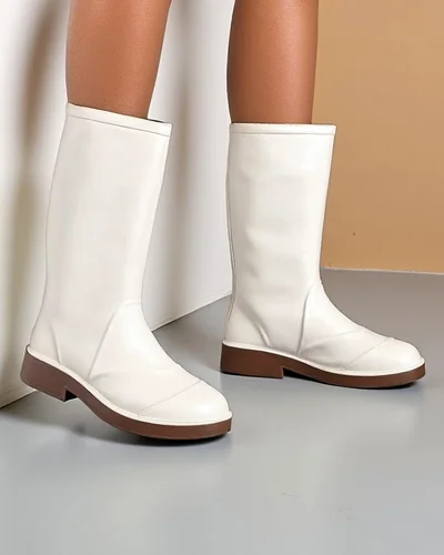 Royalfashion Mattschwarze Damenregenschuhe Mattelo