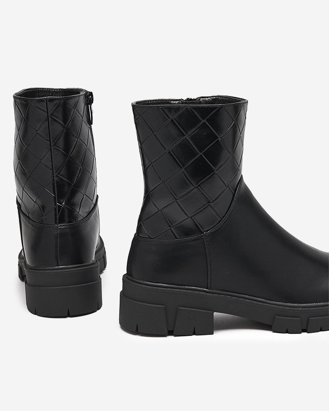 Schwarzer Damenstiefel mit Steppung Redis - Footwear