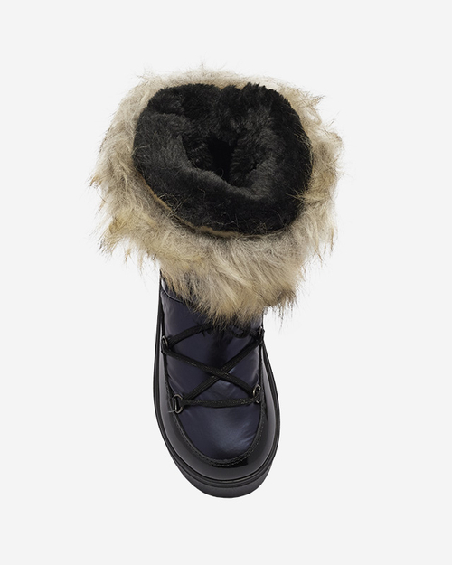 Темно-сині жіночі снігоступи з хутром Lilitsa- Взуття