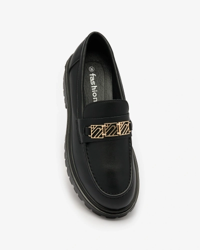 Royalfashion Чорні жіночі мокасини з екошкіри Syslavsa