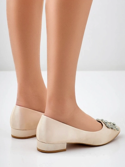 Royalfashion Damen Ballerinas a'la Satin mit dekorativer Schnalle Legant