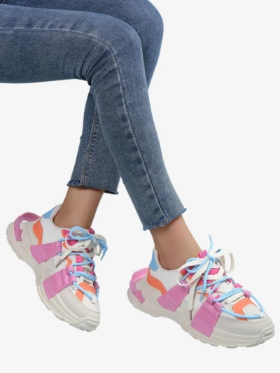 Royalfashion Damen Sportsneaker mit Gummieinsätzen Bubble