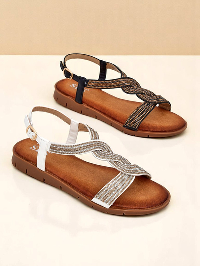 Royalfashion Damen Sandalen mit Zierriemchen Aria Shine