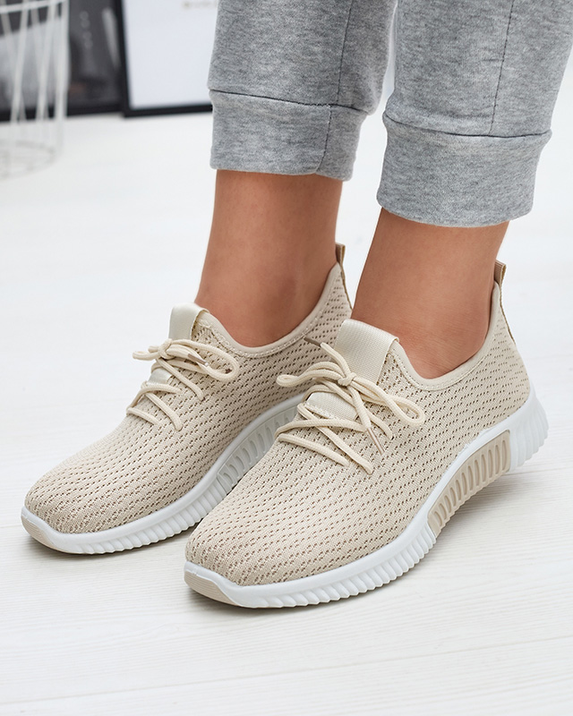 Beige Sportschuhe für Damen aus Stoff Vobbu- Footwear
