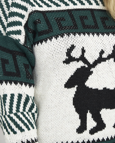 Grünes Kleid im Pullover-Stil für Damen - Kleidung