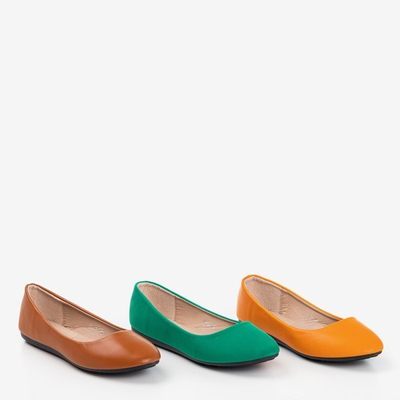 Grüne Ballerina aus mattem Öko-Leder Falo - Footwear 1