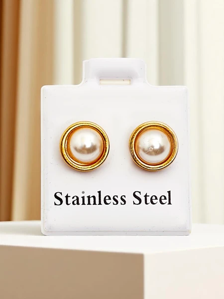 Royalfashion Жіночі сережки-кільця з перлинами