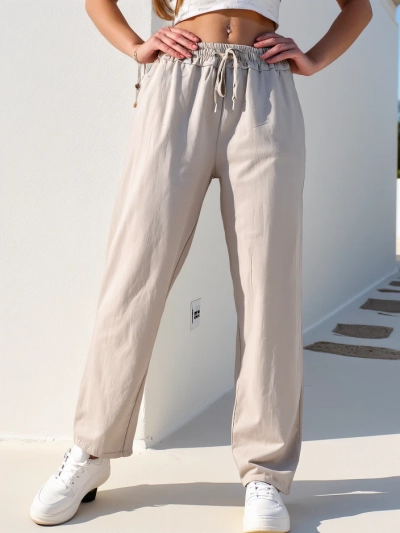 Royalfashion Damen Baumwollgerade Hose