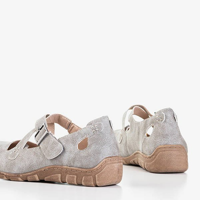 Світло-сіре жіноче взуття на липучці Grazena