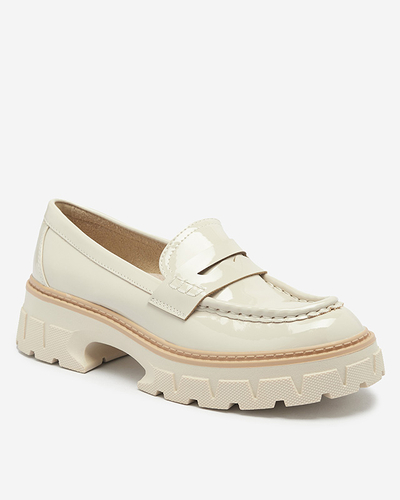 Beige lackierte Mokassins für Damen Mewira - Footwear