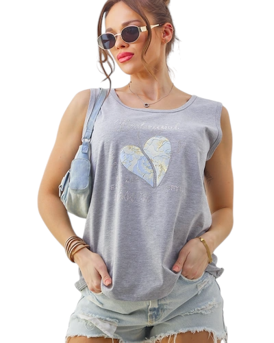 Royalfashion Baumwolle Damen Tanktop mit einem Herz