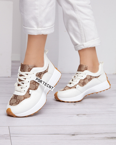 Weißer Damen-Sportschuh mit modischem Tentis-Muster - Footwear