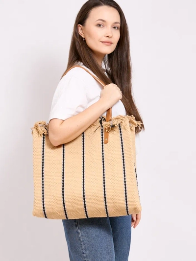 Royalfashion Woven Shopper Tasche mit Streifen