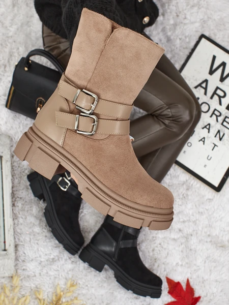 Höhere Damenstiefeletten aus Öko-Wildleder Callire