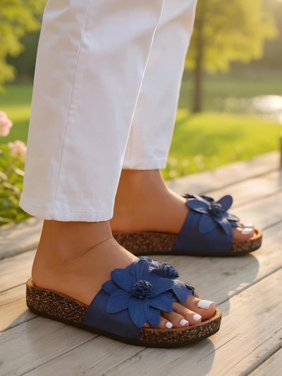 Royalfashion Damen Sandalen mit Blumen Foules