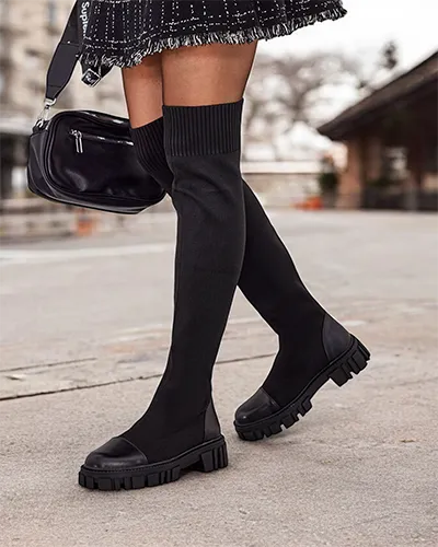Royalfashion Damen Slip-On-Bison-Stiefel