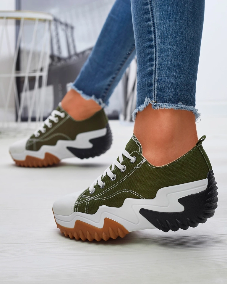 Damen grüne Plateau-Sportschuhe Nacarry - Footwear