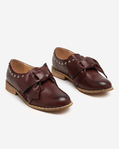 Kastanienbrauner Damenschuh mit Entera-Schleife - Schuhe