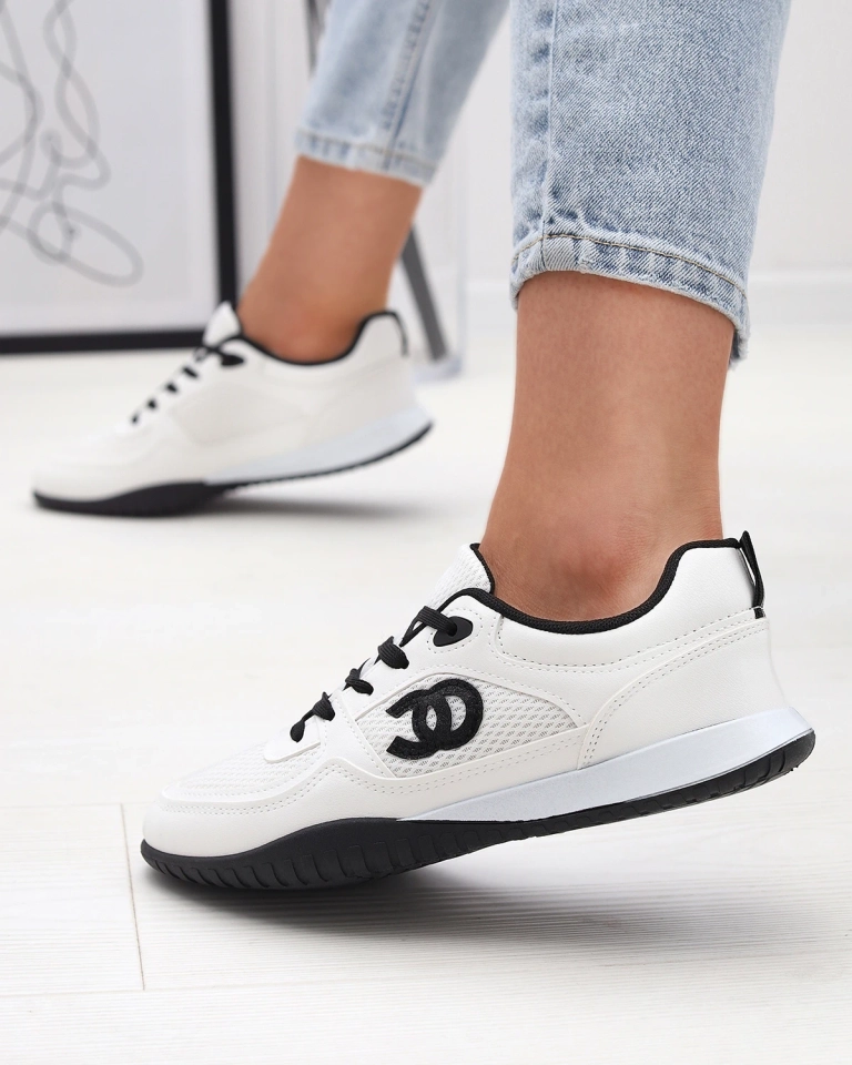 OUTLET Royalfashion Weiße und schwarze Damen Sportschuhe Bofiale