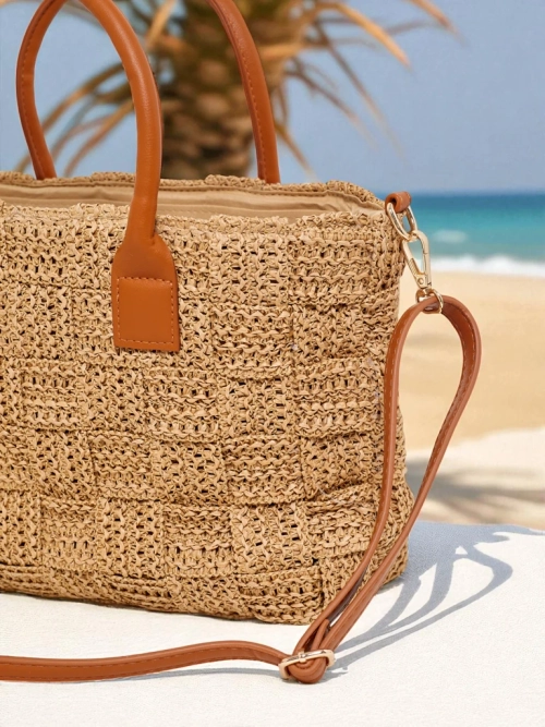 Royalfashion Велика солом'яна жіноча сумка Aureliana Savio