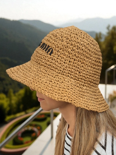 Royalfashion Жіночий літній капелюх панама з написом