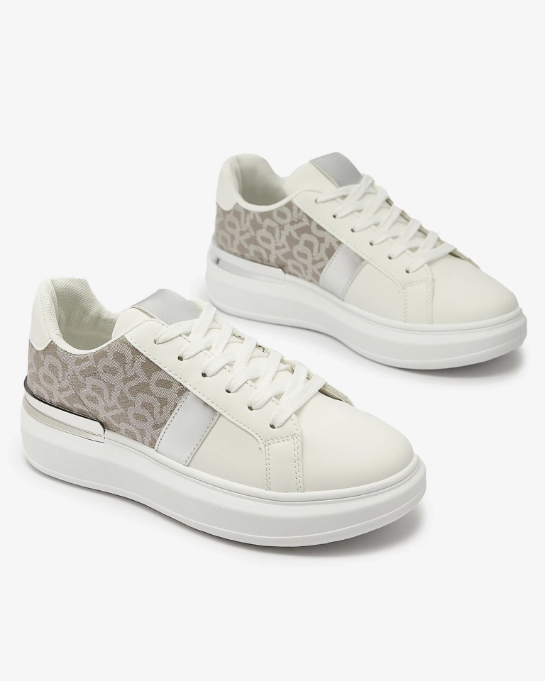 Weiße und silberne Damen-Sportschuhe Mlysio- Footwear