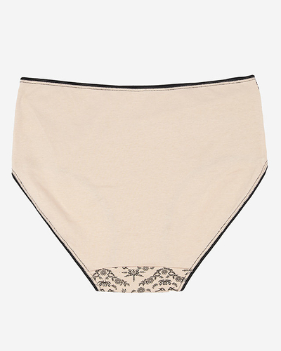 Damenslip mit Aufdruck, beige PLUS SIZE- Unterwäsche