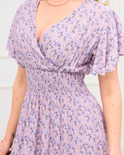 Жіноча максі-сукня квітково-фіолетового кольору Одяг