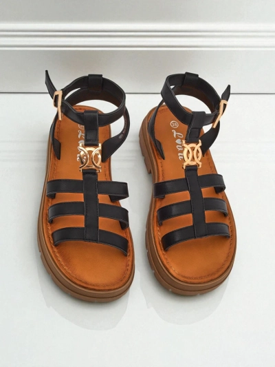 Royalfashion Damen Römersandalen Golden Livia