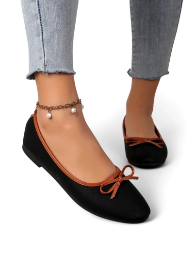 Royalfashion Damen Ballettschuhe mit Glitzer und einer Schleife Aramie