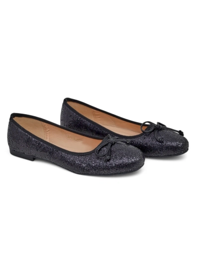 Royalfashion Damen Ballerinas mit Glitzer und Schleife Aramie