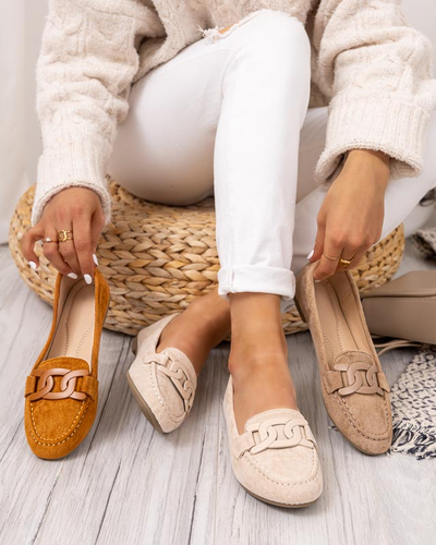 Loafer aus Öko-Wildleder für Damen in der Farbe Reiaka Camel - Schuhe