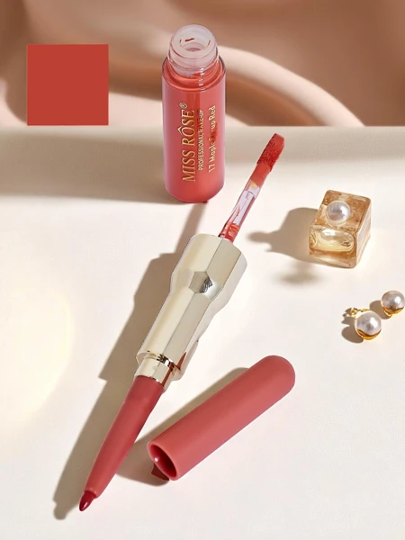 Flüssiger Lippenstift und Lipliner 2-in-1 Erdbeer-Mousse