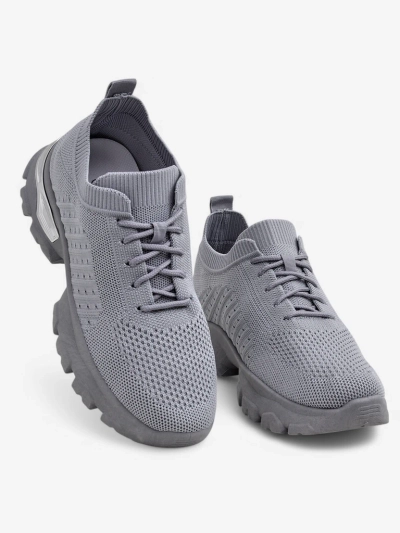 Damen Sneaker Atenea Light Graue Stoffschuhe mit flacher 4,5 cm Sohle