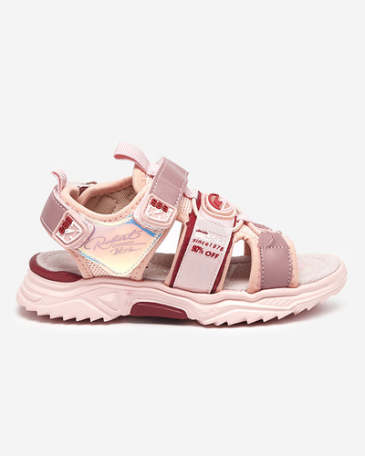 Рожеві босоніжки для дівчат на липучках Roserro- Footwear