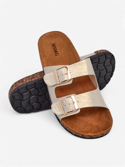 Damen Sandalen gold Ariadne Eco mit flacher Sohle für den Sommer