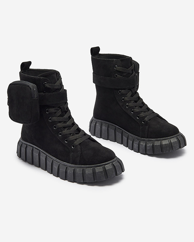 Жіночі черевики з саше чорного кольору Sauups- Footwear