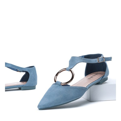 Blaue Ballerinas mit Laurita Golddekor - Schuhe