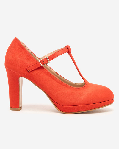 Royalfashion Orange Damen Öko-Wildleder Latopesa Pumps