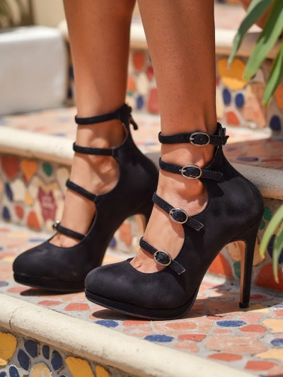 Royalfashion Damen Stiletto-Absätze mit Riemen Celose