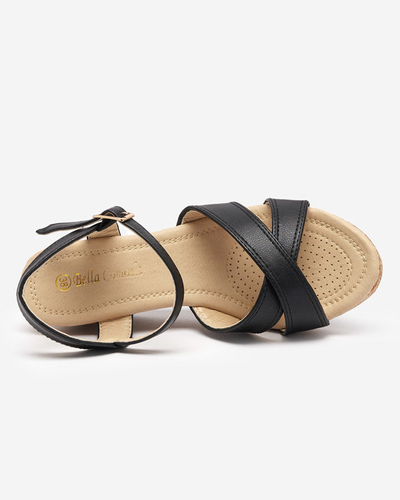 Schwarze Keilsandalen für Damen Helia - Schuhe